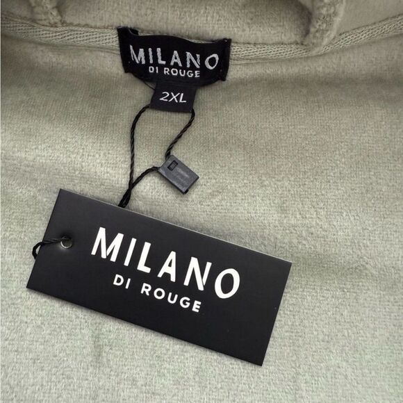 New Milano Di Rouge Faris Zip Hoodie Mint Green Size 2XL - Picture 3 of 5